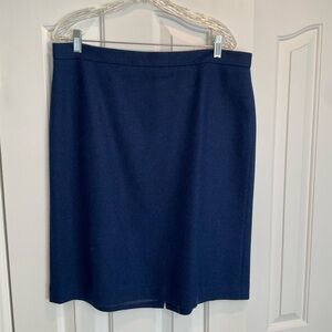 Pure Collection Pencil Blue Wool Skirt